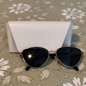 Michael Kors Black and Silver Sunglasses with White Case